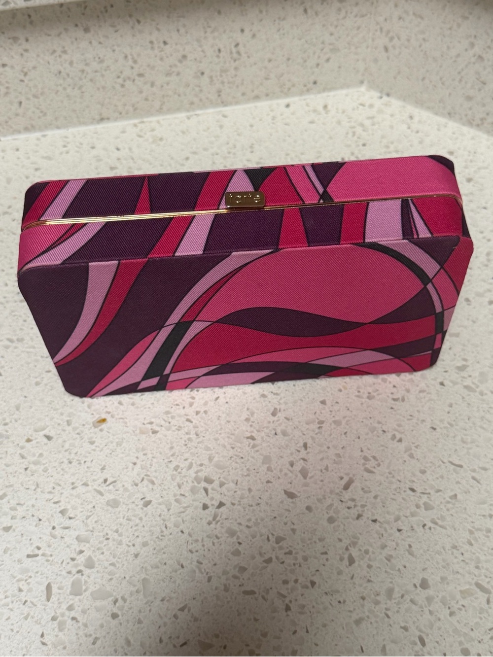 & Other Stories Pink and Magenta Printed Cosmetic Case